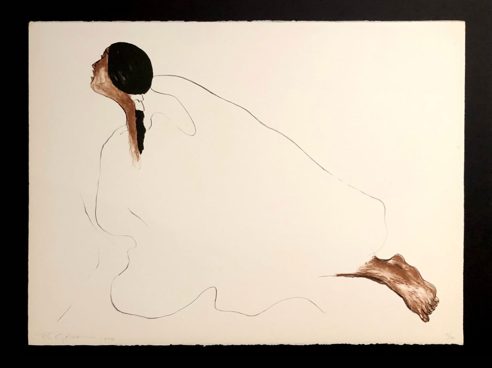 R.C. Gorman "Manabah" Signed Original Stone Litho LE (1974) - VERY RARE (1 of 4)