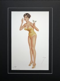 Alberto Vargas "Playboy Pin-Up, August 1961" Hand-Signed Lithograph (1981)