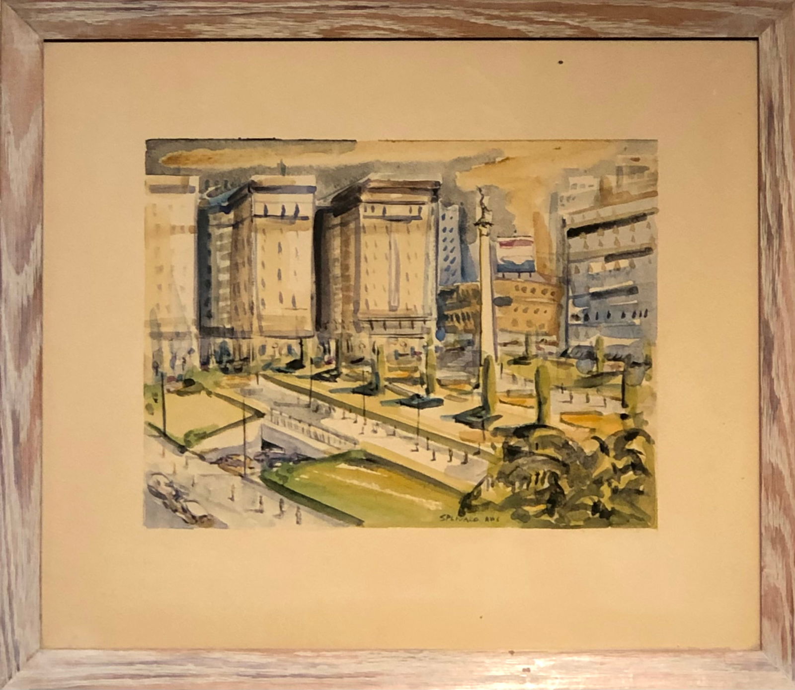 Lee Marion Splivalo (Union Square - San Francisco) Signed Original Watercolor (1 of 7)