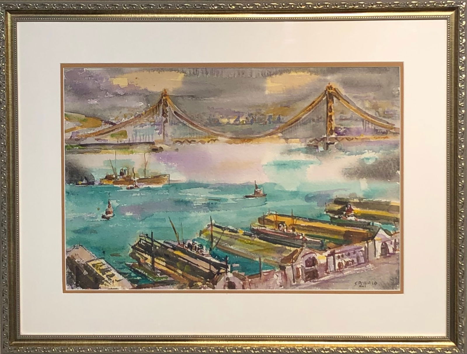 Lee Marion Splivalo (Oakland Bridge) Signed Original Watercolor (1 of 6)