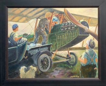 Eugene Clay "The Barnstormers" Signed Original Oil