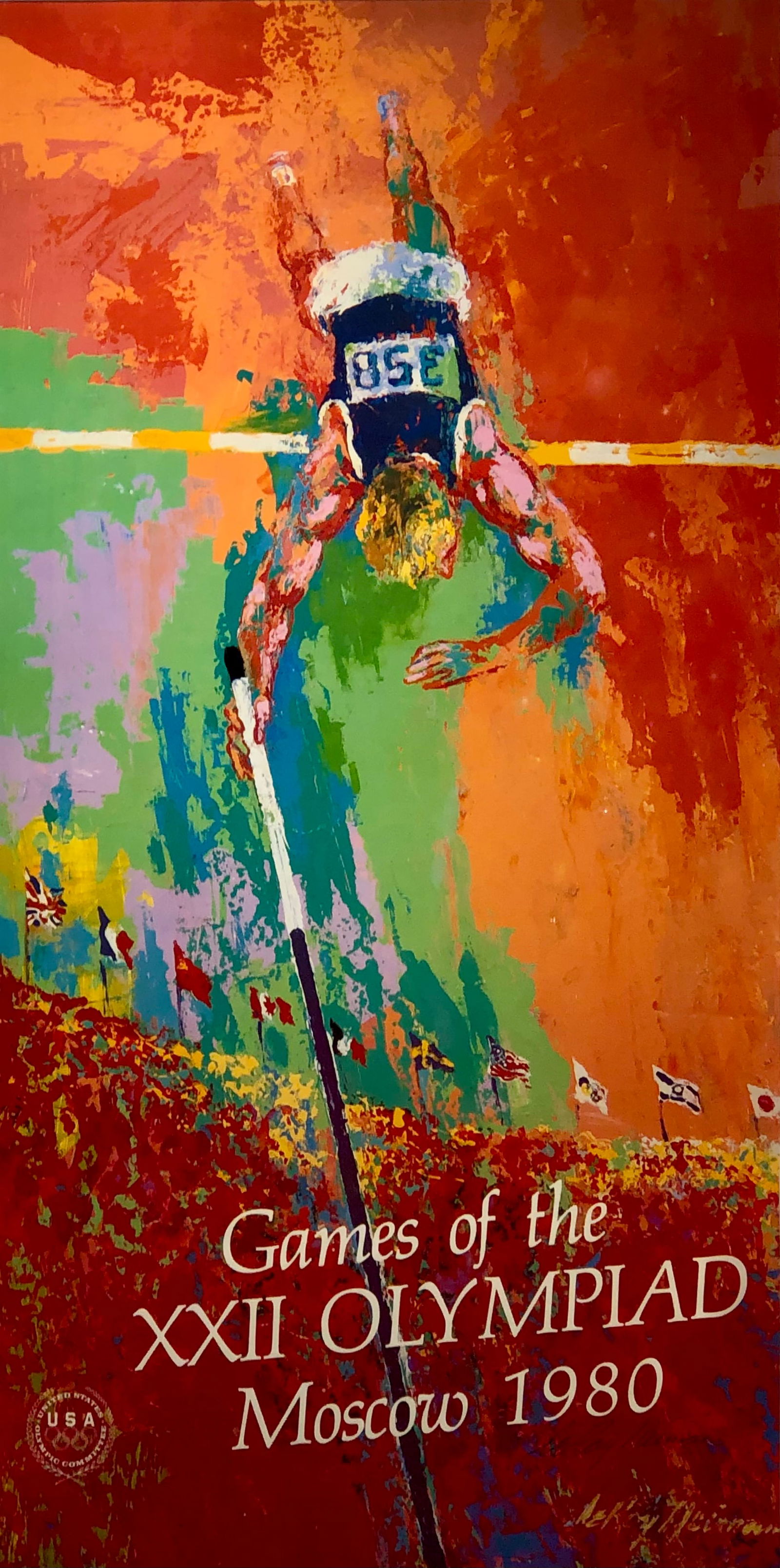 LeRoy Neiman "Games of the XXII Olympiad..." Hand Signed Litho (1 of 4)