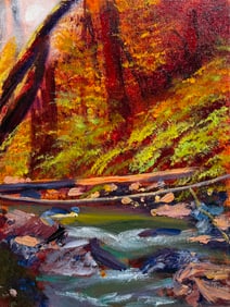 David Lloyd Glover "Creek Crossing" Signed Original Acrylic