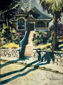 Paul Blaine Henrie "Old Times There...Are Not Forgotten!" Signed Original Watercolor/Gouache (1980)