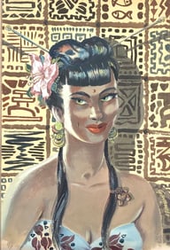 Gavanese (Figurative) Signed Original Watercolor