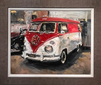 Jorn Fox Impressionist Signed Oil and Acrylic on Canvas