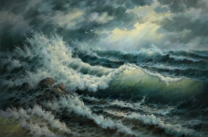 Bob Sanders (Seascape) Signed Original Oil