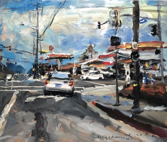 Jorn Fox (Street View) Signed Original Acrylic - Impressionist