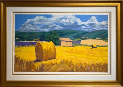 Maria Bertran "Hayrolls In The Lavender Field" Signed Serigraph LE