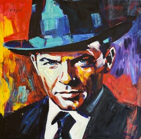 Yasemen Asad "Blue Eyes" Signed Original Mixed Media