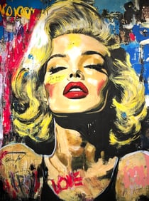 Yasemen Asad "Art-Love-Icon" Signed Original Mixed Media