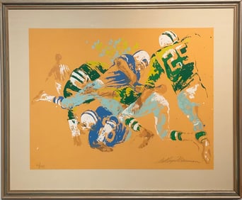 LeRoy Neiman "Orange Football" Signed Serigraph LE w/COA