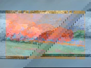 Max Hayslette (Unknown - Impressionist) Signed Original Mixed Media