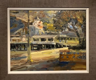 Jorn Fox Impressionist Signed Oil and Acrylic on Canvas