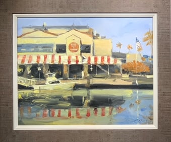 Jorn Fox Impressionist Signed Oil and Acrylic on Canvas