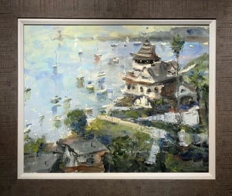 Jorn Fox Impressionist Signed Oil and Acrylic on Canvas