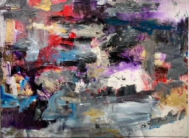 Jorn Fox Abstract Signed Original Oil and Acrylic