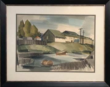 George Post (Untitled - Landscape) Signed Original Watercolor