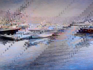Chi-Leung Yuen "Fisherman Bay" Signed Lithograph LE - Impressionist