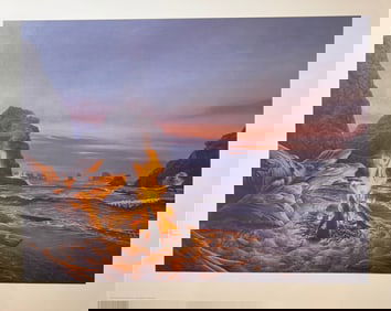 Stephen Lyman "Beach Bonfire" Signed Limited Edition Print