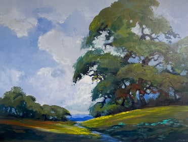 Michael Schofield "Stream In The Meadow" Original on Canvas