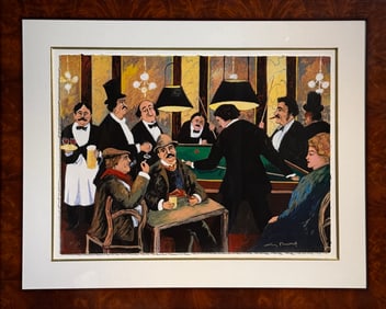 Guy Buffet "Billiards" Signed Serigraph LE