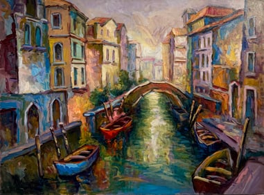 Manfred Kuhnert "Venice Italy" Signed Original Oil