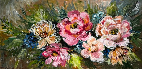 Madi Salehi (Untitled - Floral) Signed Original Acrylic