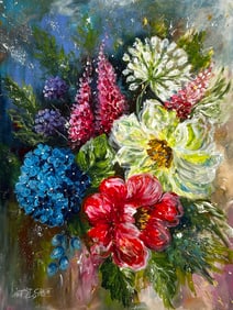 Madi Salehi (Untitled - Floral) Signed Original Acrylic