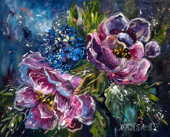 Madi Salehi (Untitled - Floral) Signed Original Acrylic