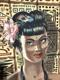 Gavanese (Figurative) Signed Original Watercolor