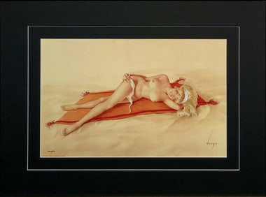 Alberto Vargas "I'm Not Afraid of Getting Burned - Are You?" Hand-Signed Lithograph (1981)