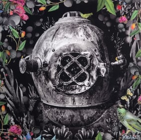 David Krovblit "From Below" Signed Embellished Mixed Media