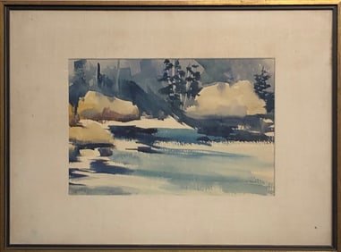 Milford Zornes (Untitled - Landscape) Original Signed Watercolor - 1964
