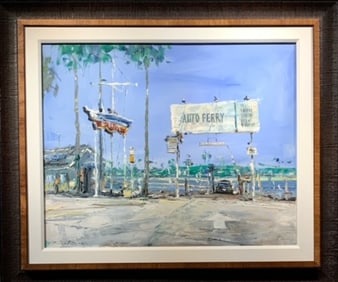 Jorn Fox Impressionist Signed Oil and Acrylic on Canvas