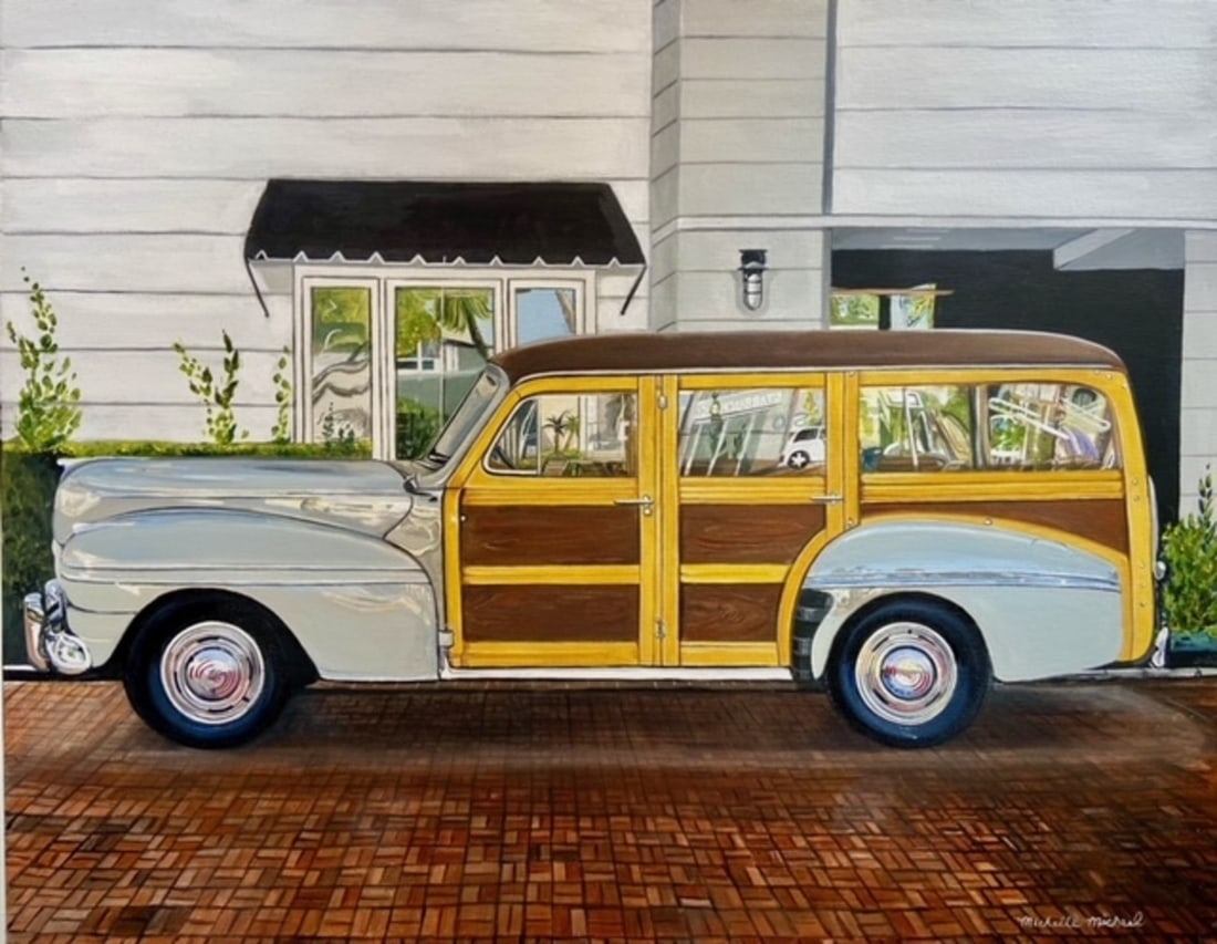 Michelle Michael "Lido Woody" Signed Original: Artist: Michelle Michael Title: Michelle Michael "Lido Woody" Signed Original Medium: Acrylic on Canvas Limited Edition: Art Dimensions: 24.0 x 30.0 x 2.0 inch Condition Report: