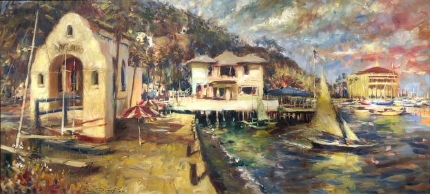 Jorn Fox "Catalina Days" Signed Original Oil