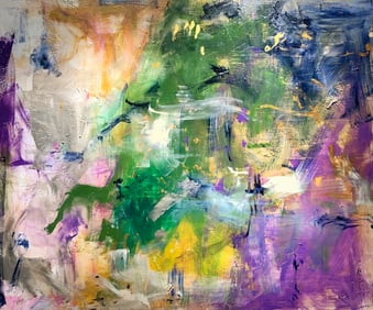 Jorn Fox Abstract Signed Acrylic on Canvas