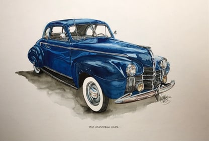 Carlos "1940 Oldsmobile Coupe" Signed Original