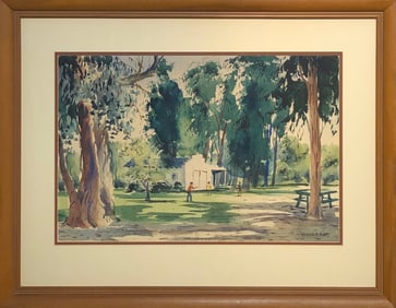 Ralph Baker (Park Iandscape) Signed Original Watercolor