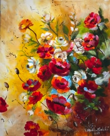 Madi Salehi (Untitled - Floral) Signed Original Acrylic