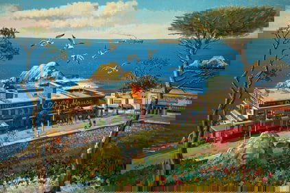 Filastro Mottola "Cliff House" Signed Original Oil