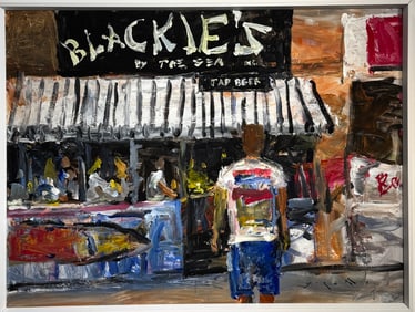 Jorn Fox "Blackies By The Sea" Signed Original Acrylic