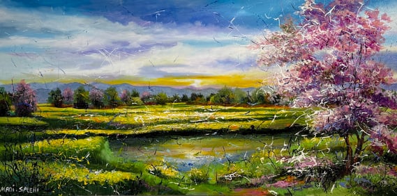 Madi Salehi (Untitled - Landscape) Signed Original Acrylic