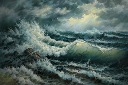 Bob Sanders (Seascape) Signed Original Oil