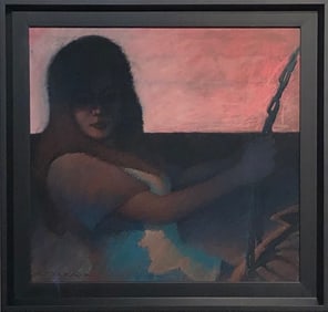 Jorn Fox (Untitled - Woman on a Swing) Signed Original Pastel