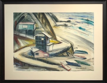 Herb Kornfeld (Untitled - Crystal Cove) Signed Original Watercolor
