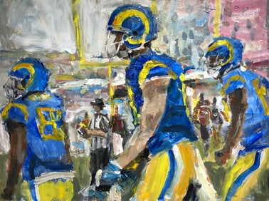 Jorn Fox "Grid Iron Warriors" Signed Original Acrylic - Impressionist