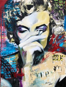 Yasemen Asad "Marilyn Monroe - Behind the Veil" Signed Original Mixed Media