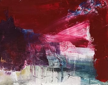 Jorn Fox Abstract Oil on Canvas Signed